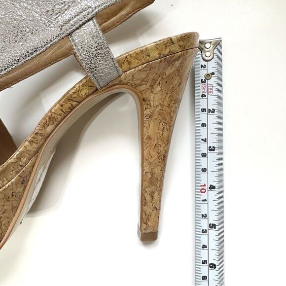 Diane Von Furstenberg  Zia Metallic Crisscross Cork Platform Sandals  Size 7.5 - Picture 16 of 16